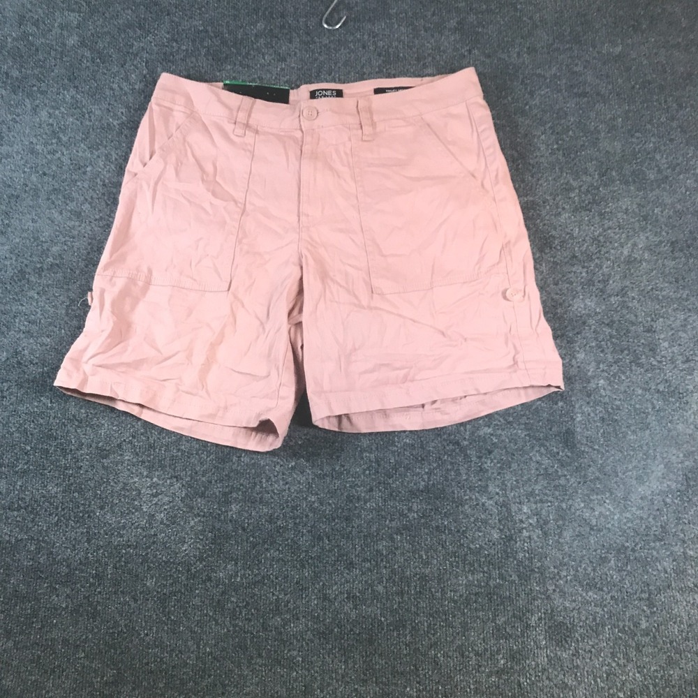 Jones New York Utility Shorts Womens 12 (Fits 34x7) Pink Stretch Roll Tab Hem